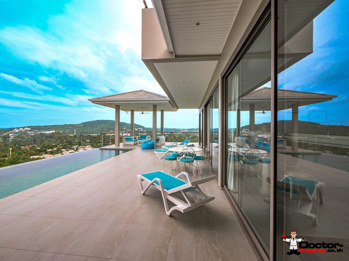 4 Bedroom Sea View Pool Villa in Bo Phut, Koh Samui – For Sale